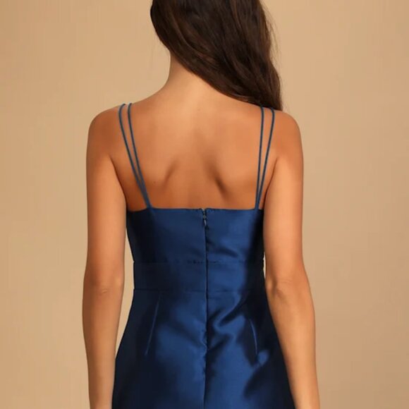 Lulus NWOT Festive Royal Blue Cocktail Mini Dress - Picture 3 of 8